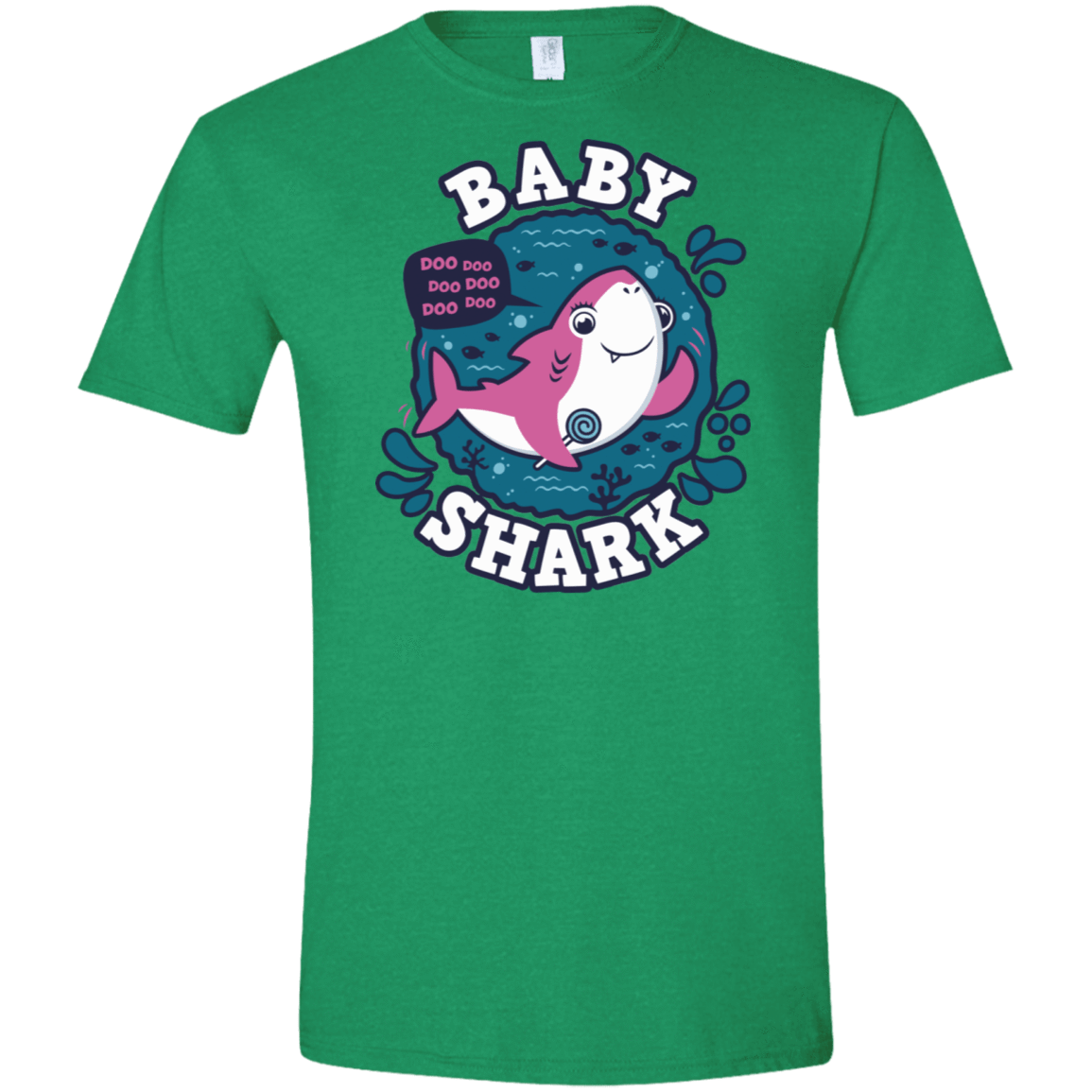 T-Shirts Heather Irish Green / S Shark Family trazo - Baby Girl Men's Semi-Fitted Softstyle