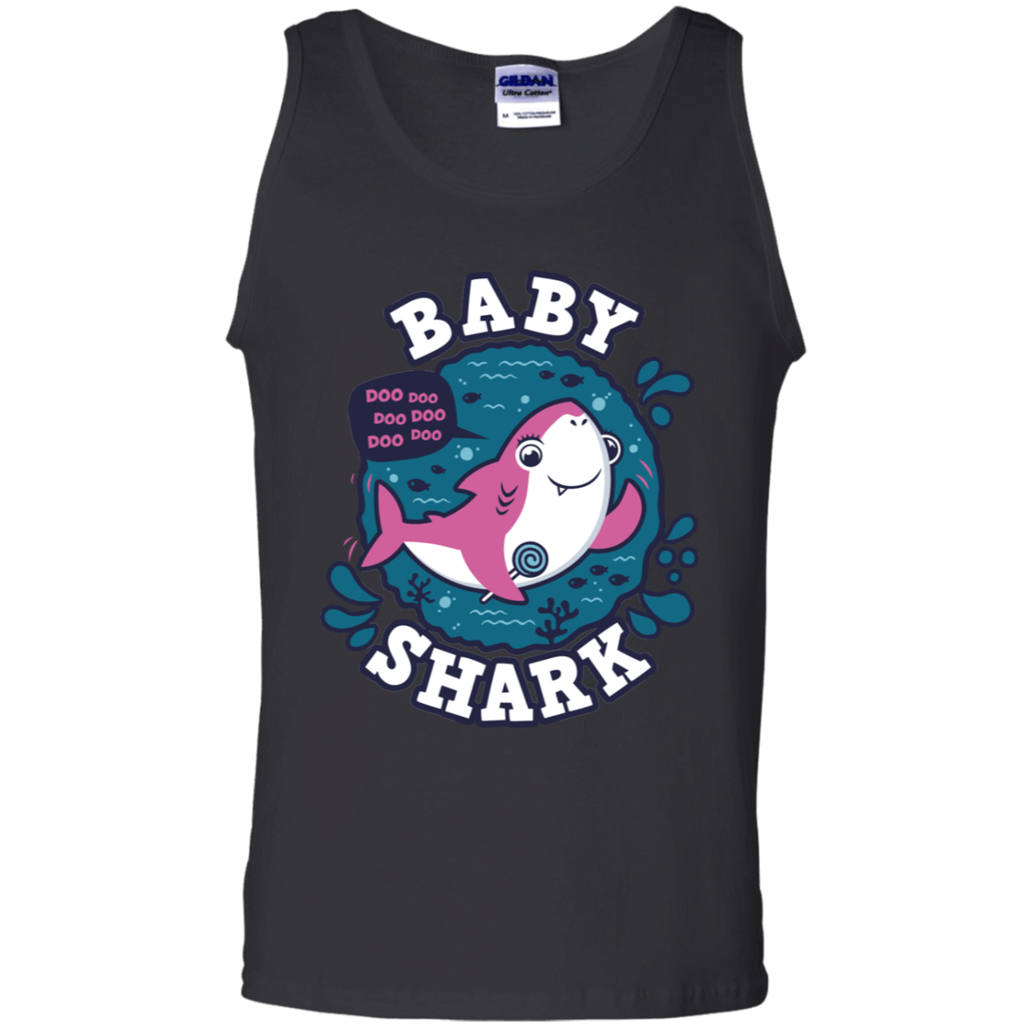 T-Shirts Black / S Shark Family trazo - Baby Girl Men's Tank Top