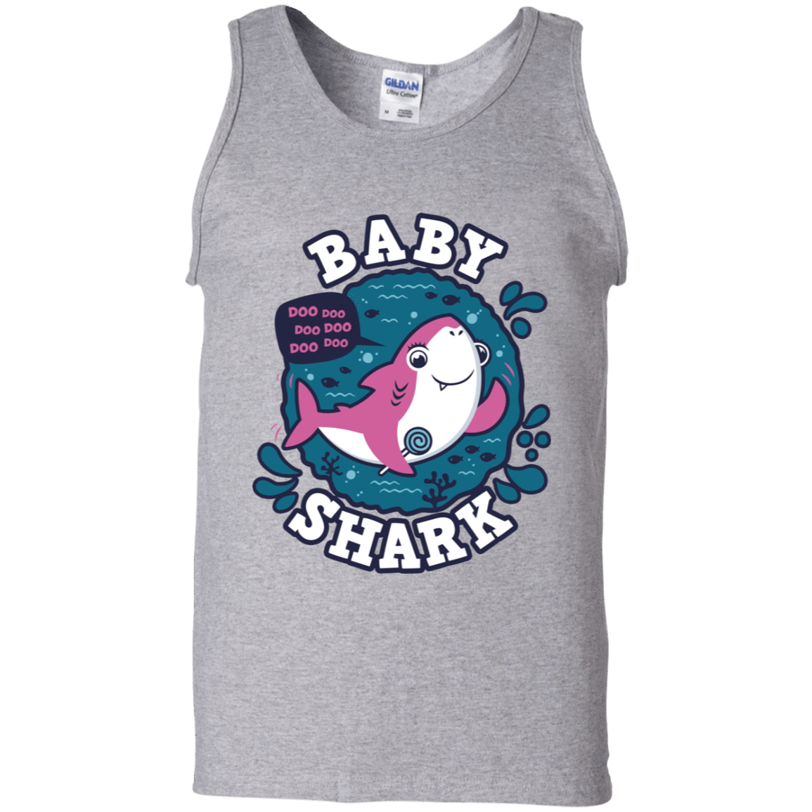 T-Shirts Sport Grey / S Shark Family trazo - Baby Girl Men's Tank Top