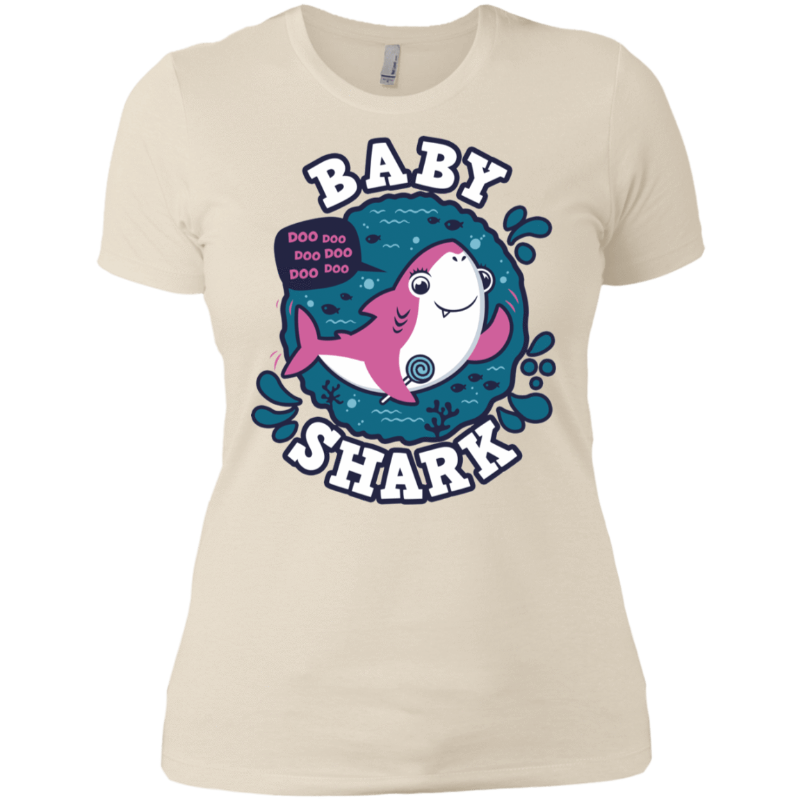 T-Shirts Ivory/ / X-Small Shark Family trazo - Baby Girl Women's Premium T-Shirt