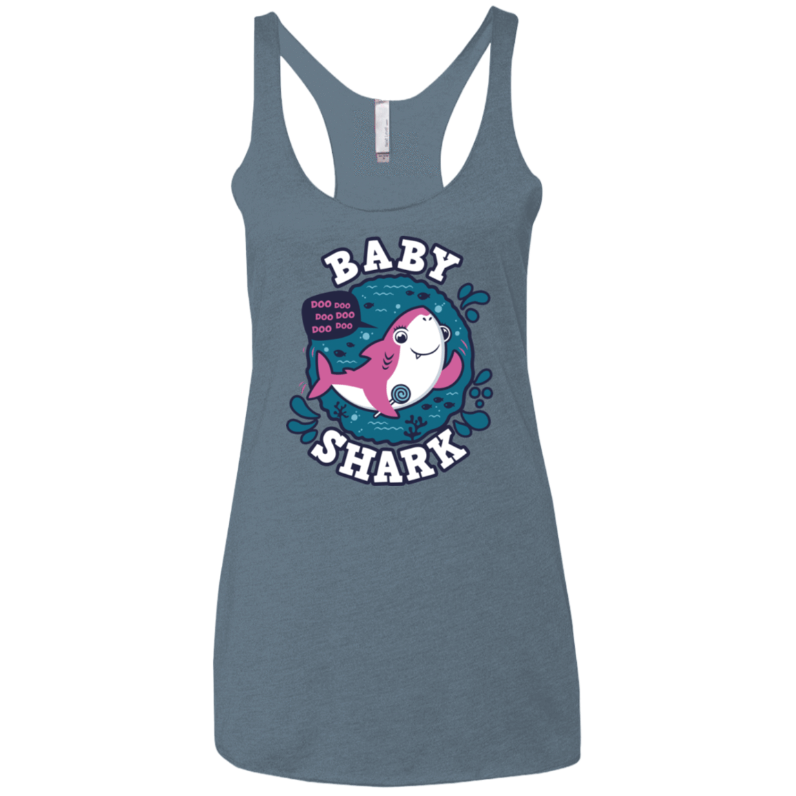 T-Shirts Indigo / X-Small Shark Family trazo - Baby Girl Women's Triblend Racerback Tank