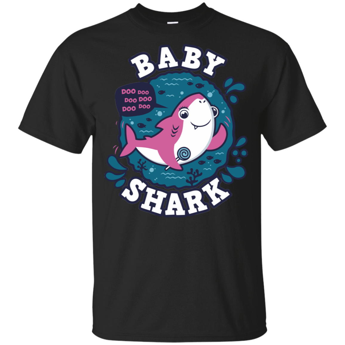 T-Shirts Black / YXS Shark Family trazo - Baby Girl Youth T-Shirt