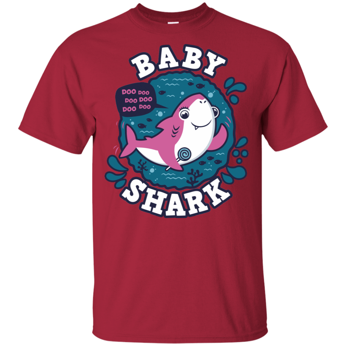 T-Shirts Cardinal / YXS Shark Family trazo - Baby Girl Youth T-Shirt