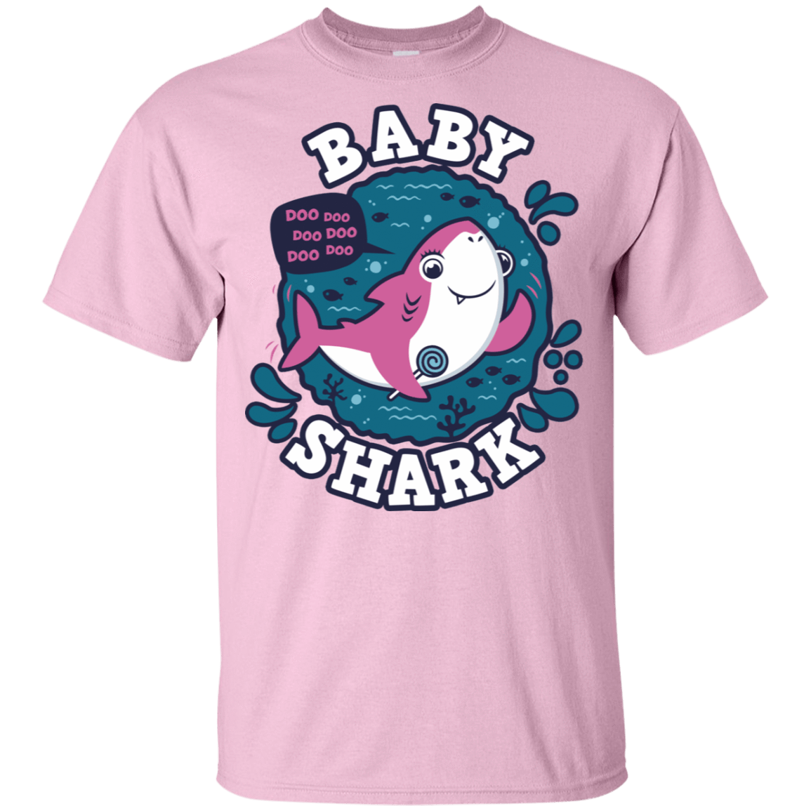 T-Shirts Light Pink / YXS Shark Family trazo - Baby Girl Youth T-Shirt