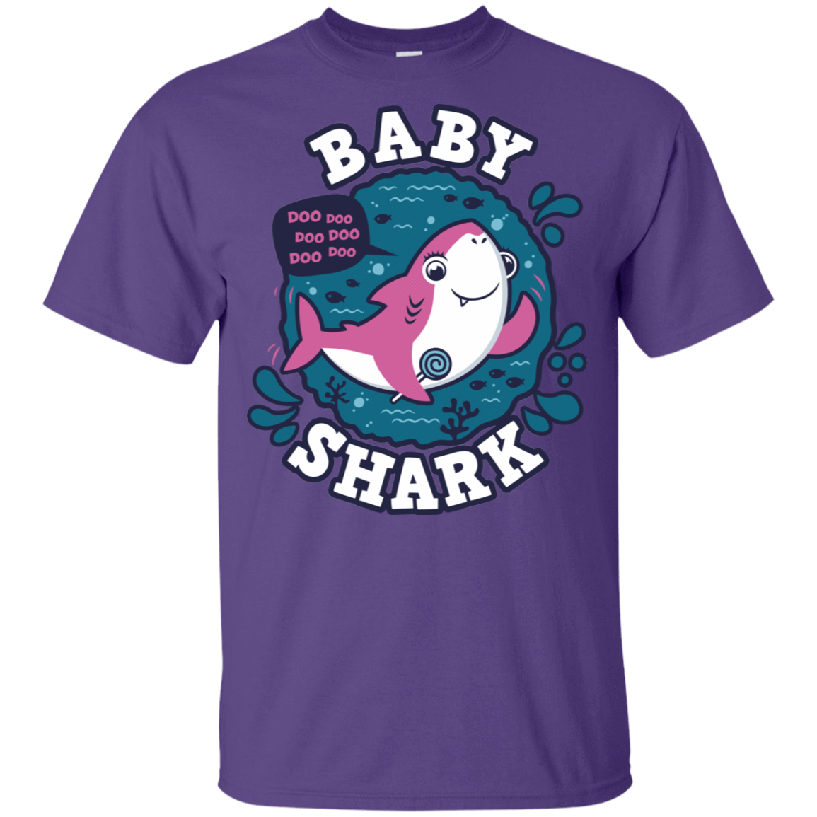T-Shirts Purple / YXS Shark Family trazo - Baby Girl Youth T-Shirt