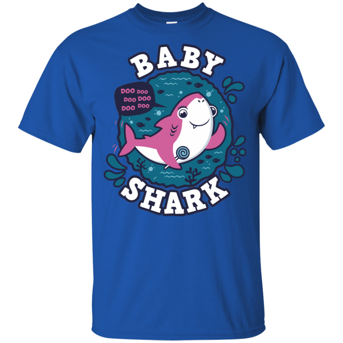 T-Shirts Royal / YXS Shark Family trazo - Baby Girl Youth T-Shirt