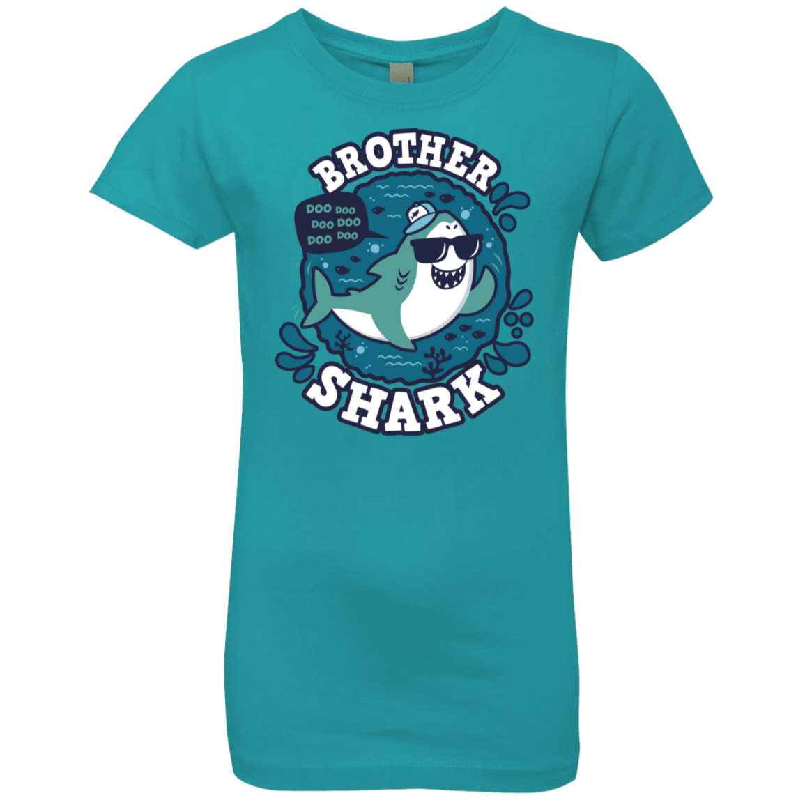 T-Shirts Tahiti Blue / YXS Shark Family trazo - Brother Girls Premium T-Shirt