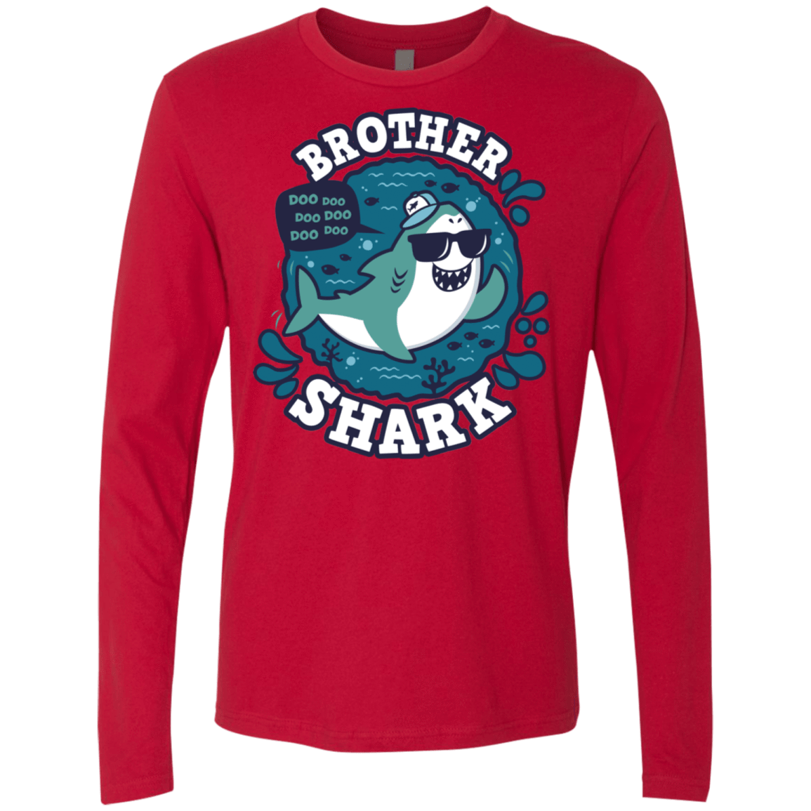 T-Shirts Red / S Shark Family trazo - Brother Men's Premium Long Sleeve