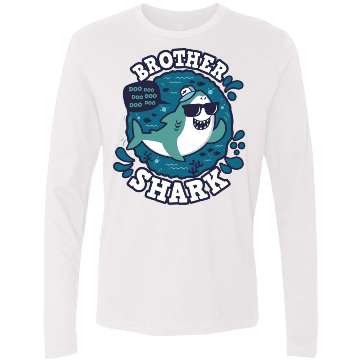 T-Shirts White / S Shark Family trazo - Brother Men's Premium Long Sleeve
