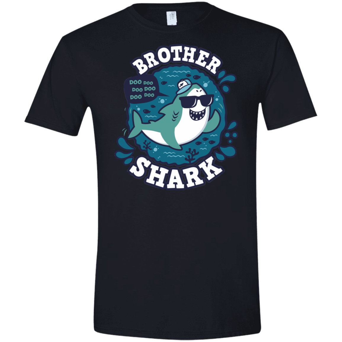 T-Shirts Black / X-Small Shark Family trazo - Brother Men's Semi-Fitted Softstyle