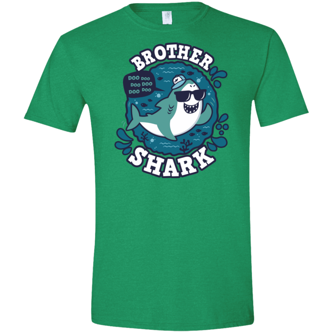 T-Shirts Heather Irish Green / S Shark Family trazo - Brother Men's Semi-Fitted Softstyle