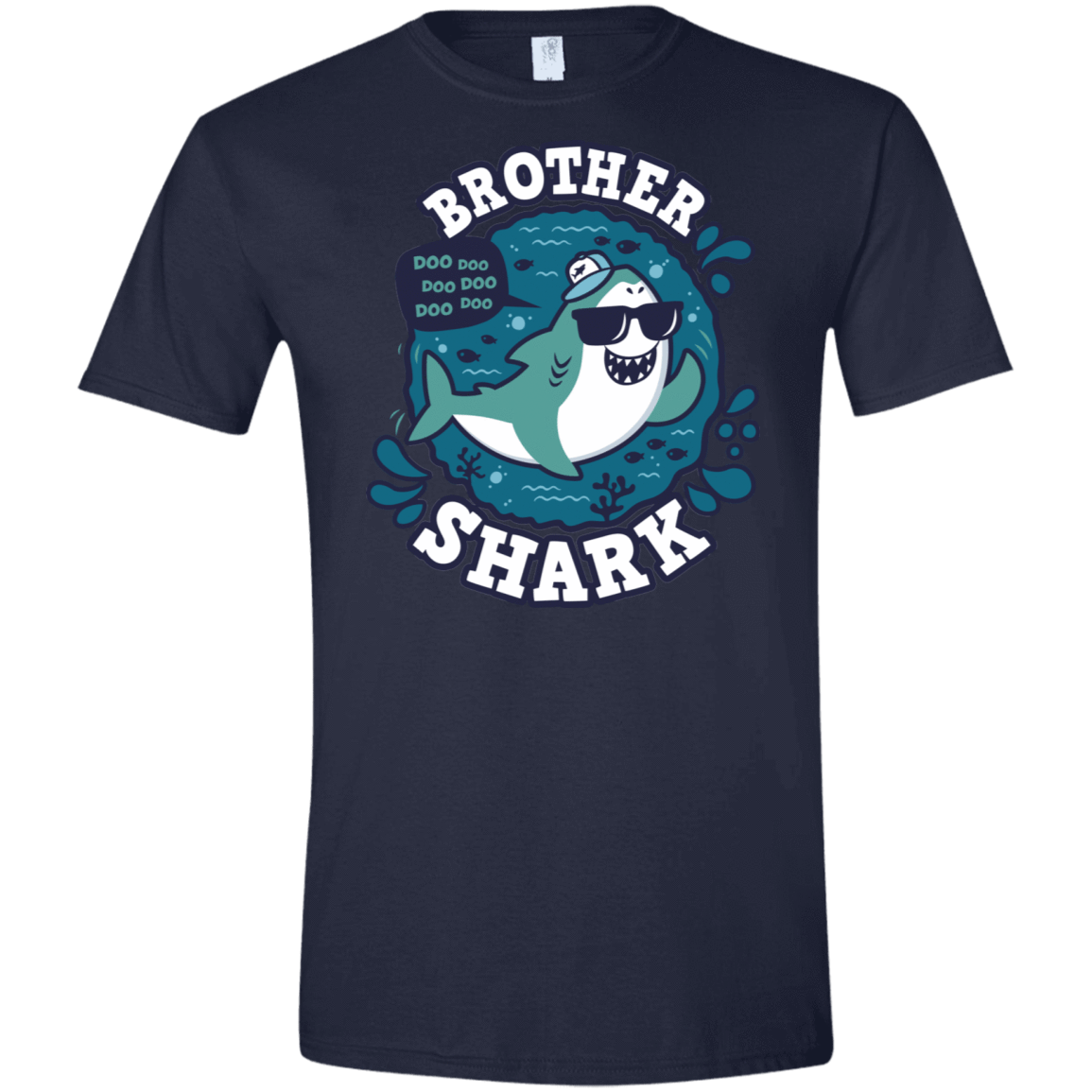 T-Shirts Navy / X-Small Shark Family trazo - Brother Men's Semi-Fitted Softstyle