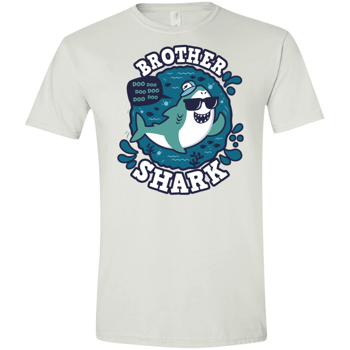 T-Shirts White / X-Small Shark Family trazo - Brother Men's Semi-Fitted Softstyle