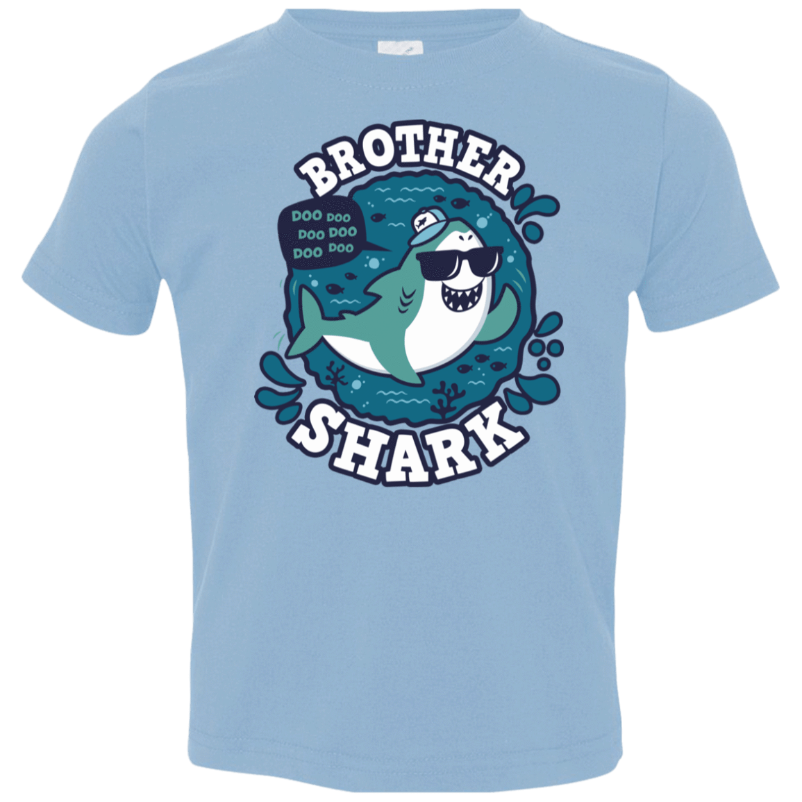 T-Shirts Light Blue / 2T Shark Family trazo - Brother Toddler Premium T-Shirt