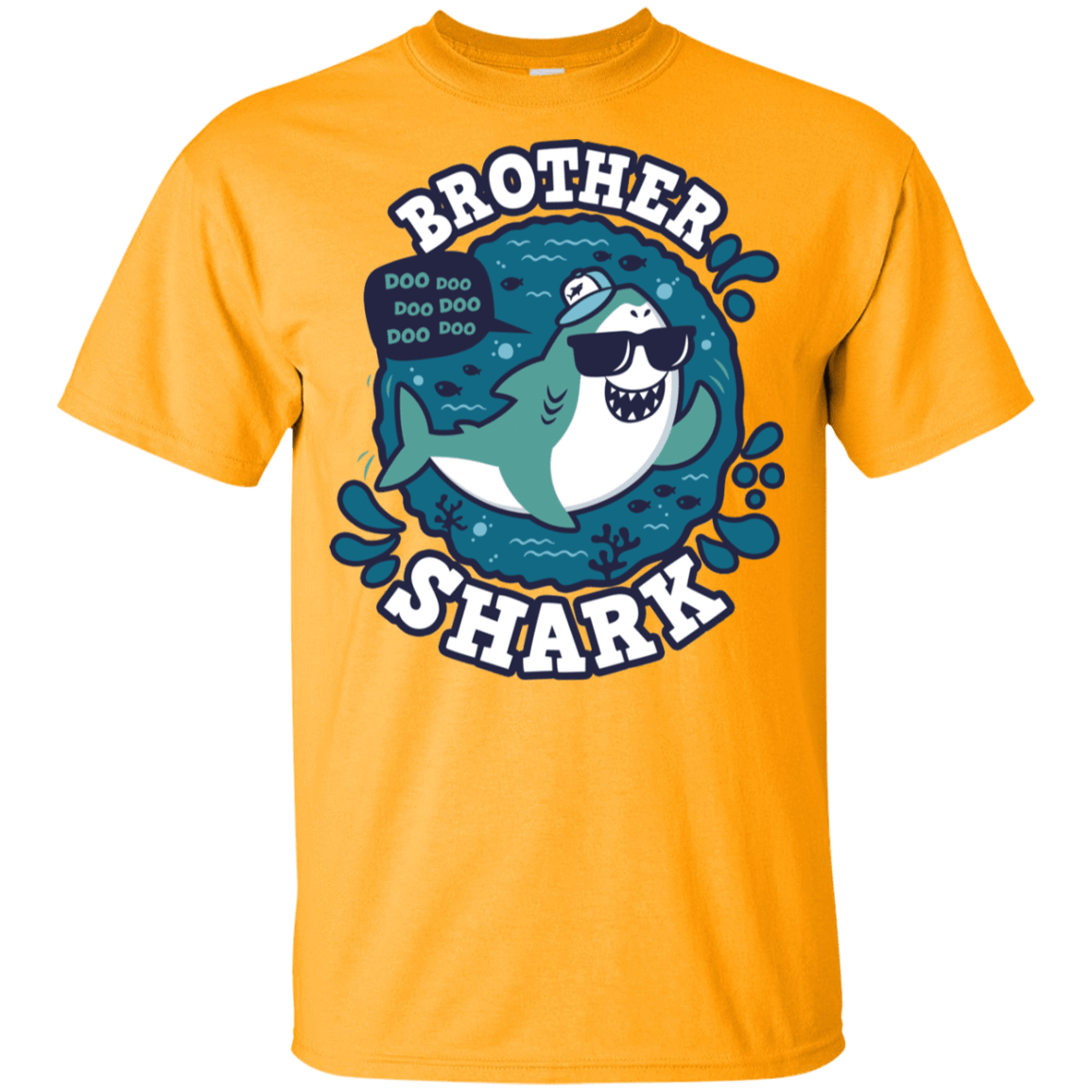 T-Shirts Gold / YXS Shark Family trazo - Brother Youth T-Shirt