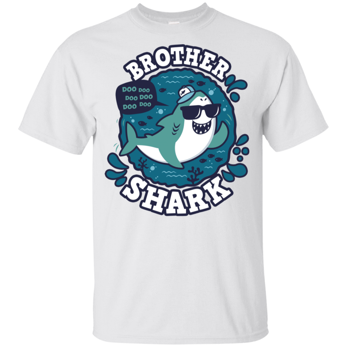 T-Shirts White / YXS Shark Family trazo - Brother Youth T-Shirt