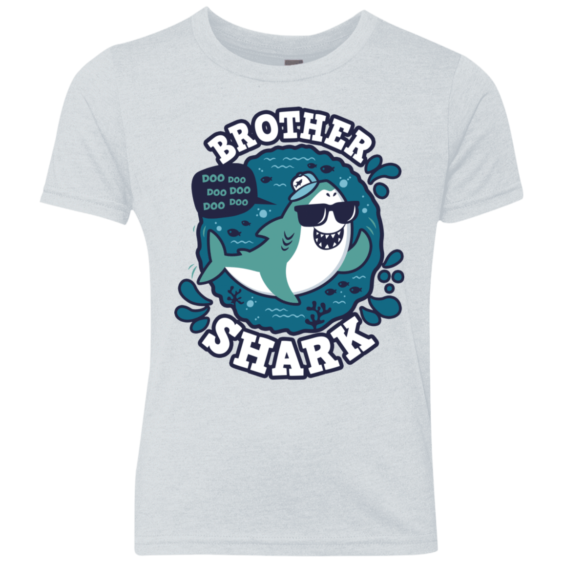 T-Shirts Heather White / YXS Shark Family trazo - Brother Youth Triblend T-Shirt