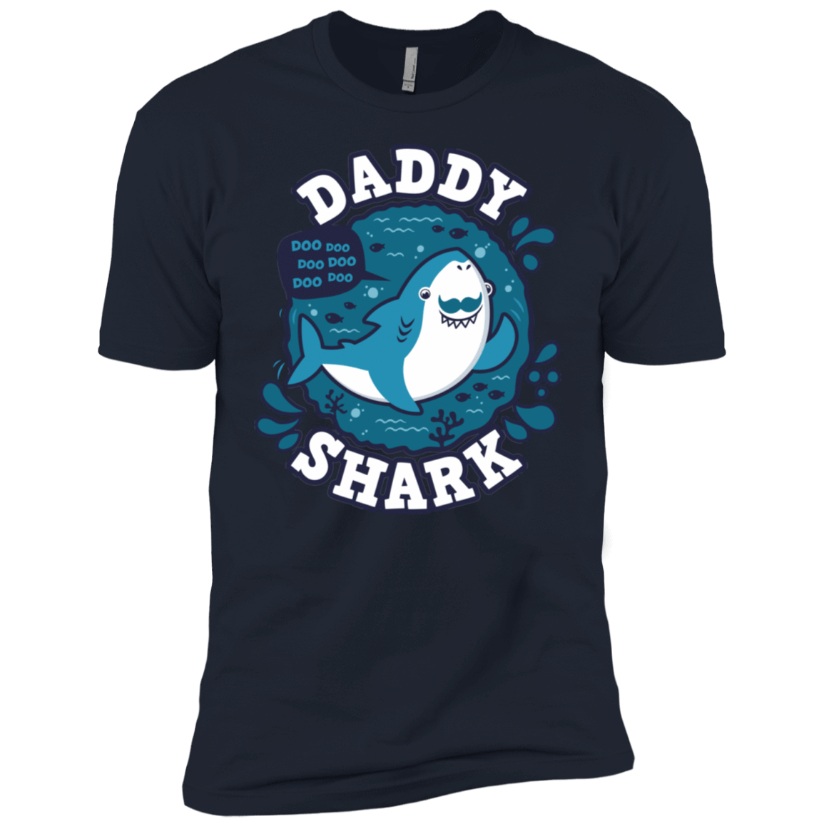 T-Shirts Midnight Navy / YXS Shark Family trazo - Daddy Boys Premium T-Shirt