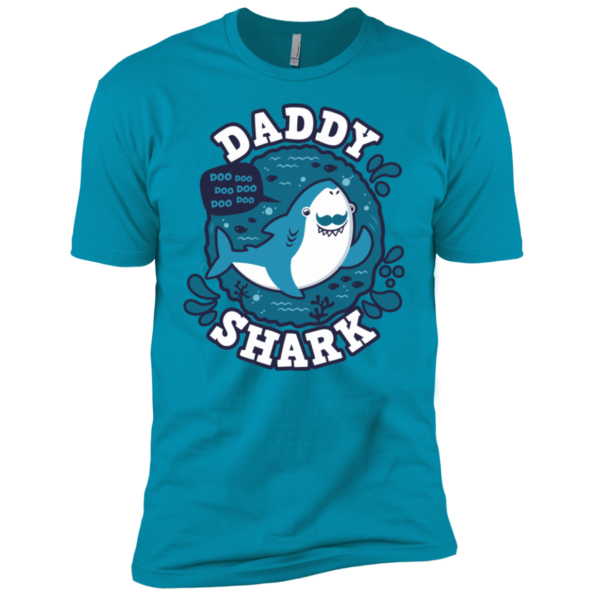 T-Shirts Turquoise / YXS Shark Family trazo - Daddy Boys Premium T-Shirt