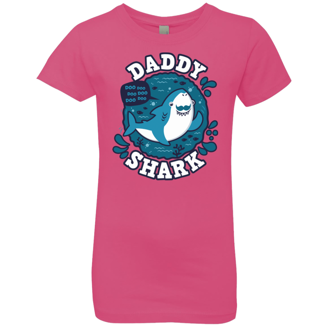 T-Shirts Hot Pink / YXS Shark Family trazo - Daddy Girls Premium T-Shirt