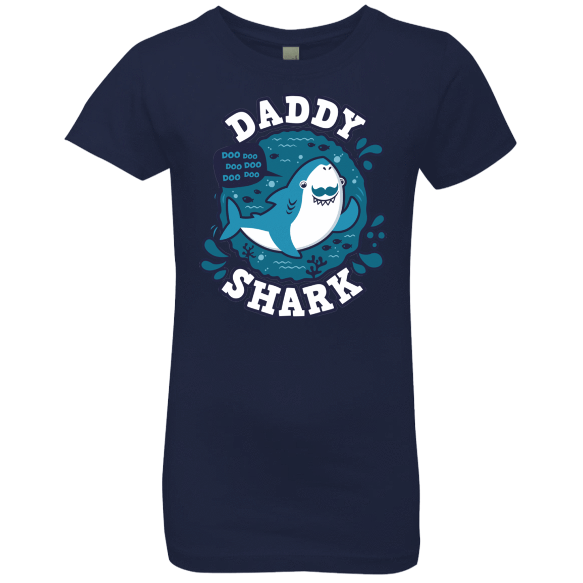 T-Shirts Midnight Navy / YXS Shark Family trazo - Daddy Girls Premium T-Shirt