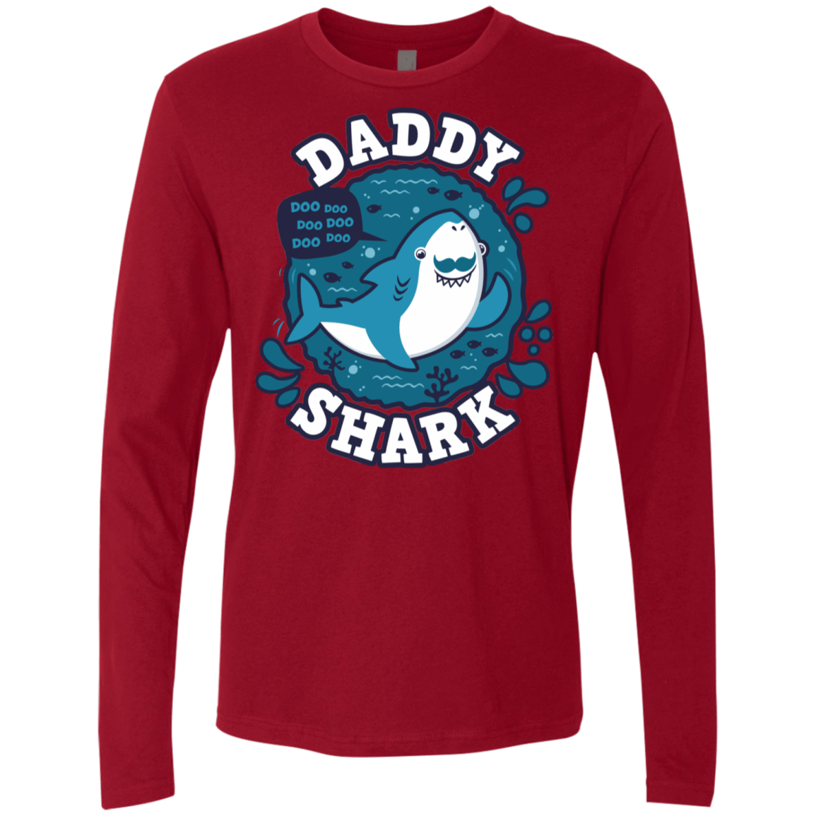 T-Shirts Cardinal / S Shark Family trazo - Daddy Men's Premium Long Sleeve