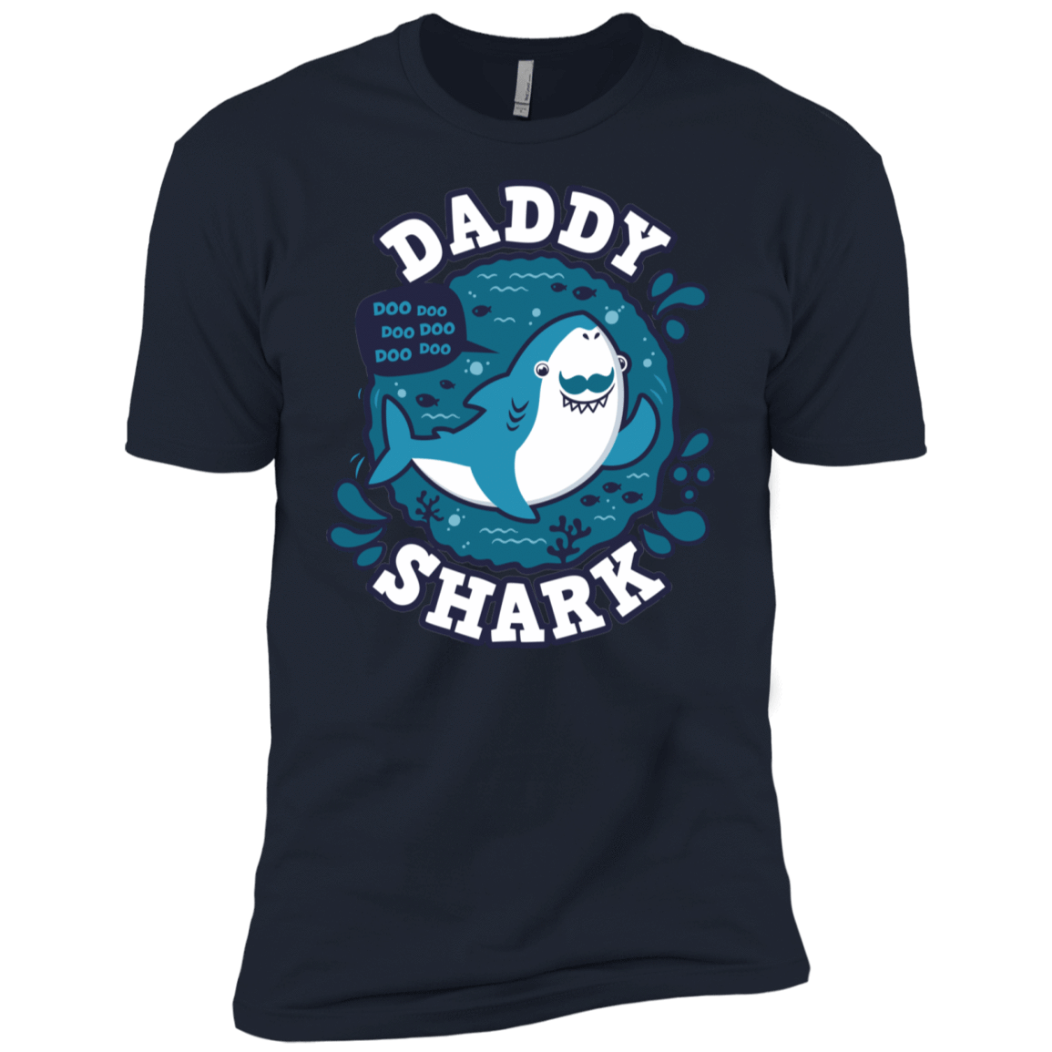 T-Shirts Midnight Navy / X-Small Shark Family trazo - Daddy Men's Premium T-Shirt