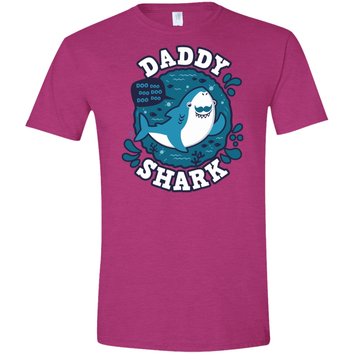 T-Shirts Antique Heliconia / S Shark Family trazo - Daddy Men's Semi-Fitted Softstyle