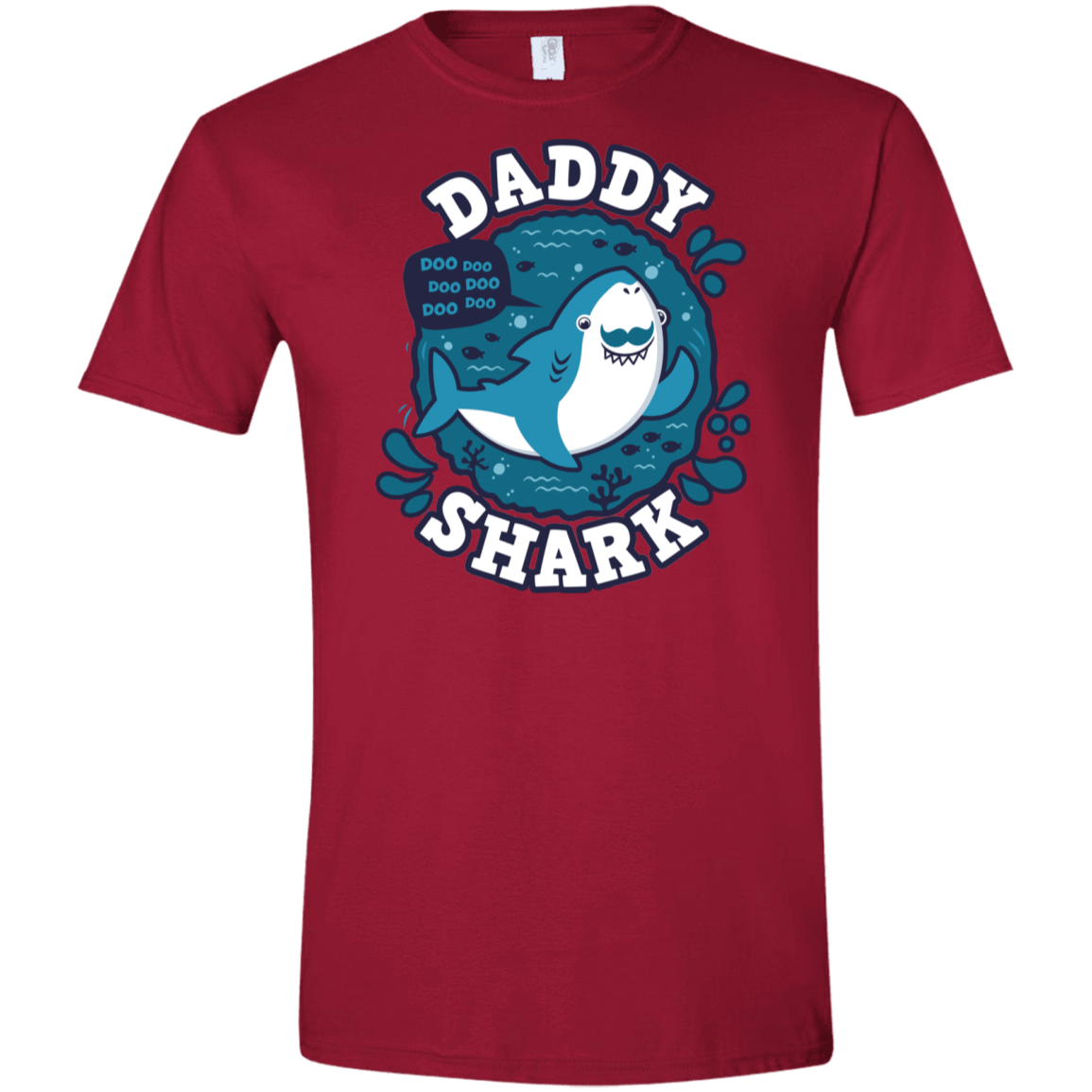 T-Shirts Cardinal Red / S Shark Family trazo - Daddy Men's Semi-Fitted Softstyle