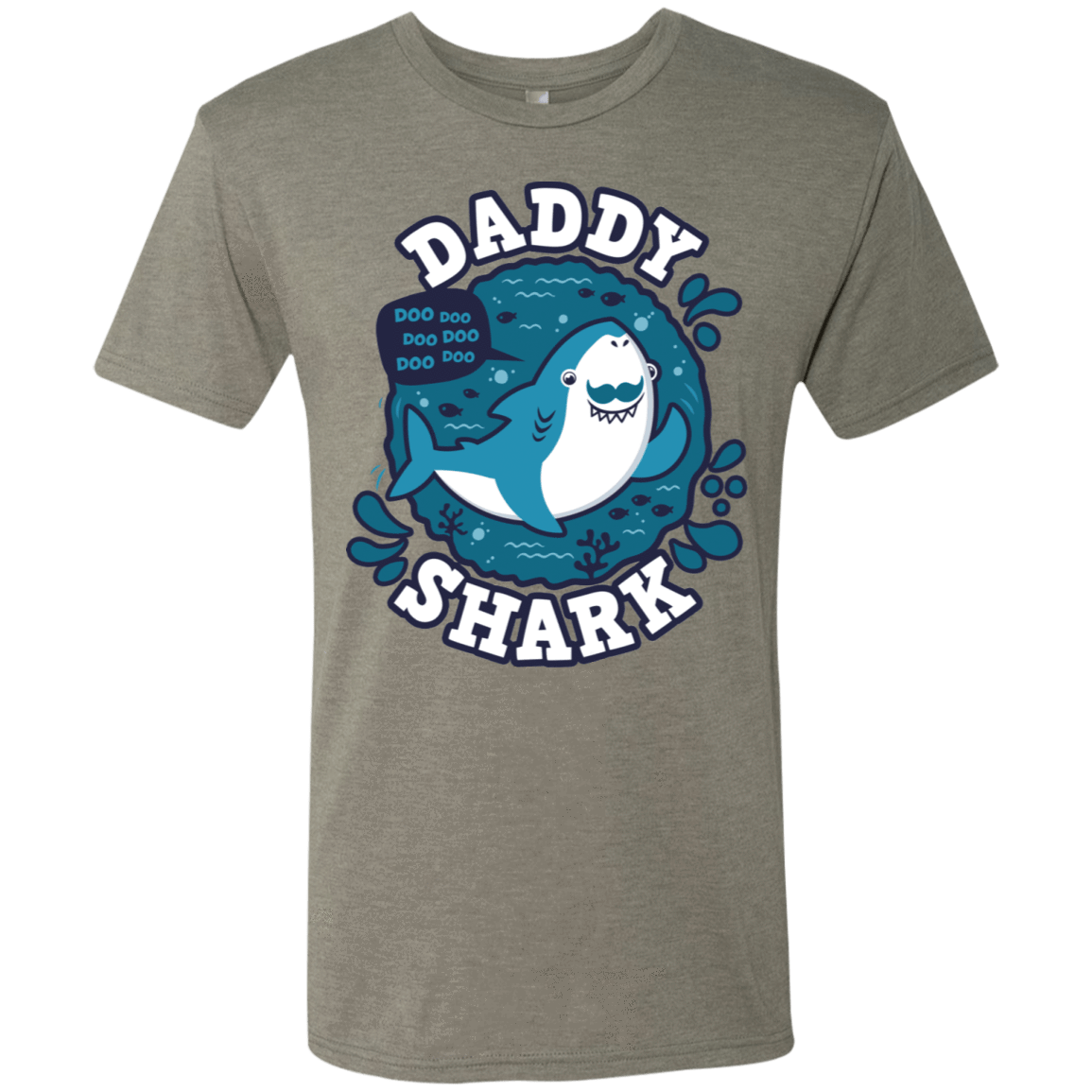 T-Shirts Venetian Grey / S Shark Family trazo - Daddy Men's Triblend T-Shirt