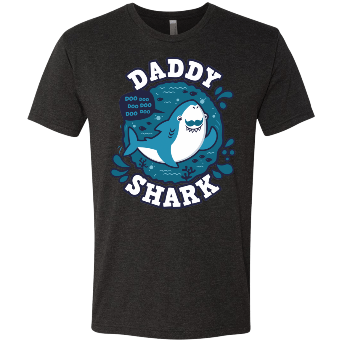 T-Shirts Vintage Black / S Shark Family trazo - Daddy Men's Triblend T-Shirt