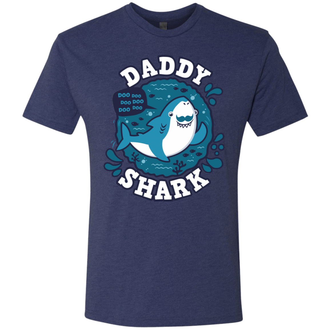 T-Shirts Vintage Navy / S Shark Family trazo - Daddy Men's Triblend T-Shirt