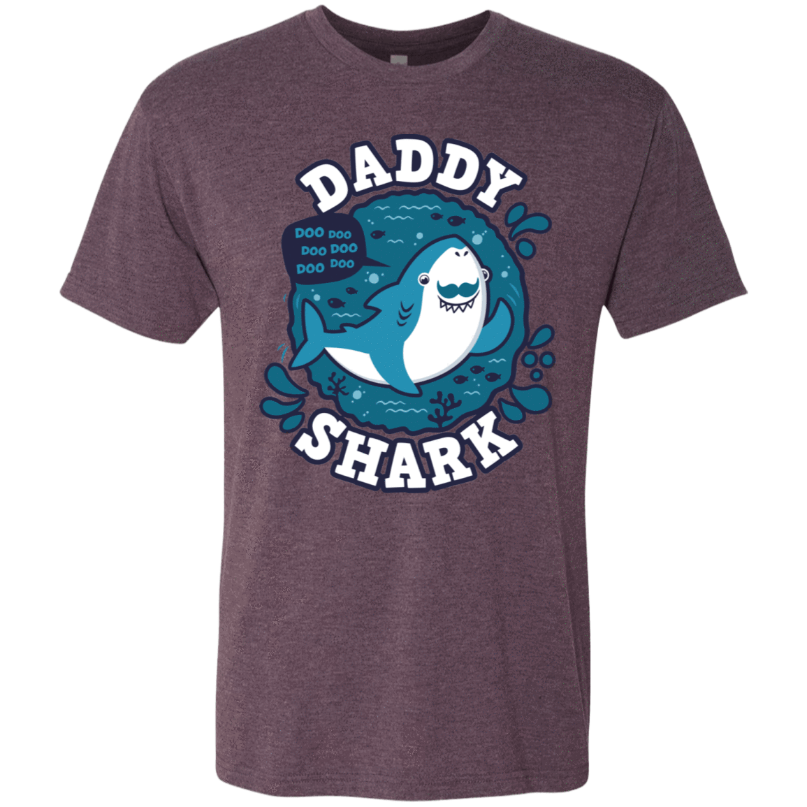 T-Shirts Vintage Purple / S Shark Family trazo - Daddy Men's Triblend T-Shirt