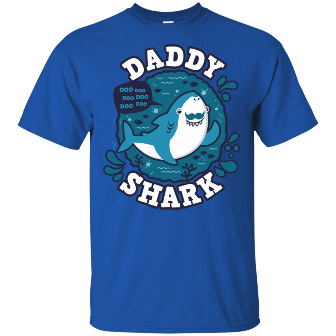 T-Shirts Royal / S Shark Family trazo - Daddy T-Shirt