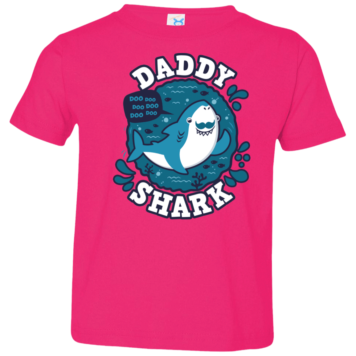 T-Shirts Hot Pink / 2T Shark Family trazo - Daddy Toddler Premium T-Shirt