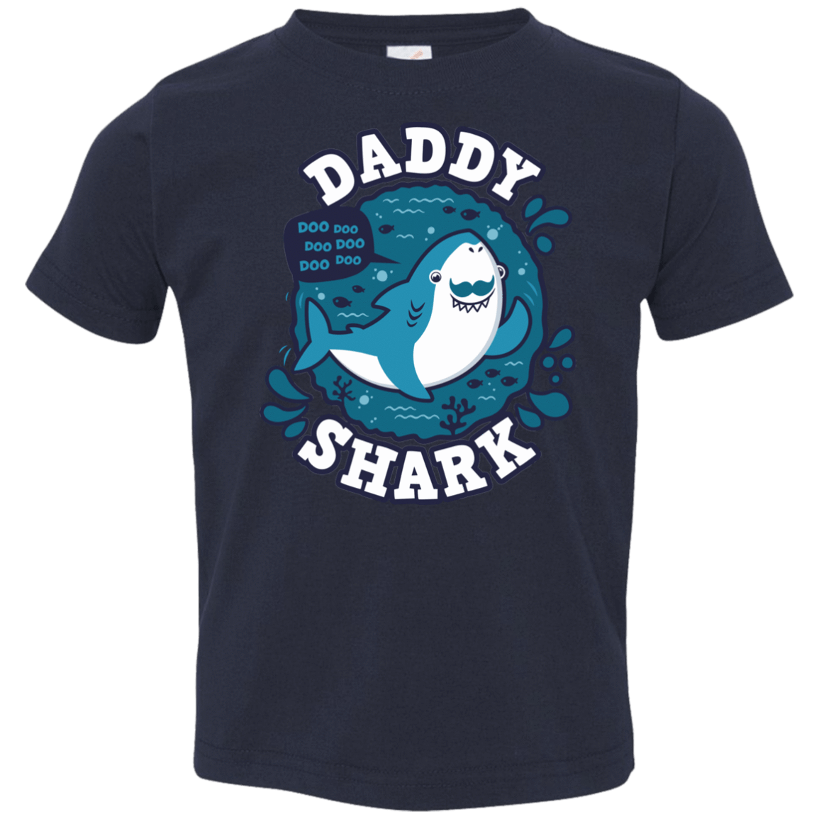 T-Shirts Navy / 2T Shark Family trazo - Daddy Toddler Premium T-Shirt