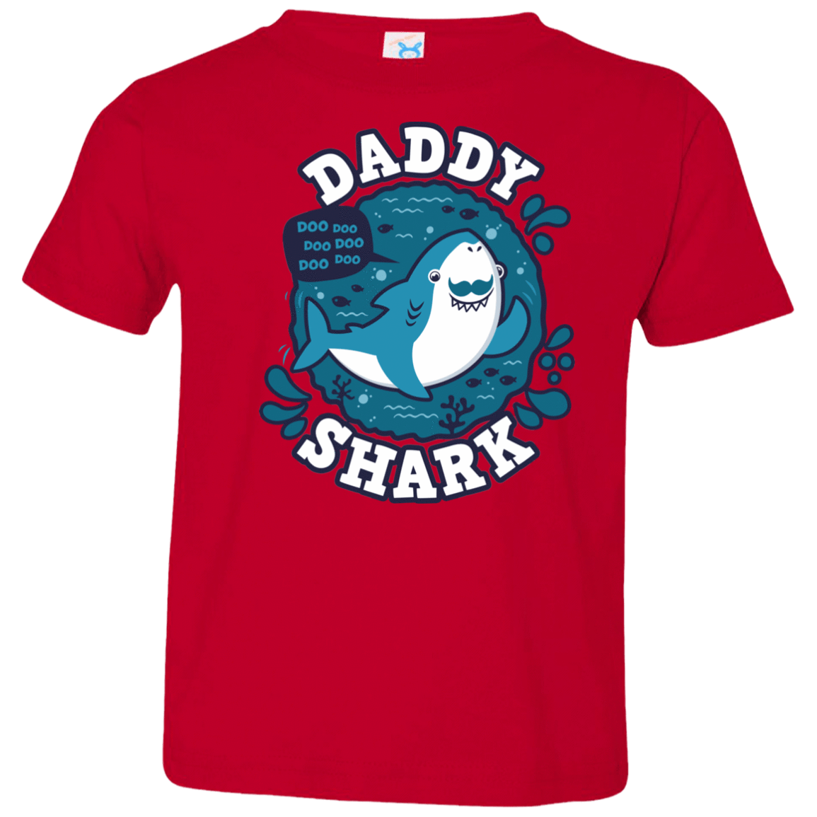 T-Shirts Red / 2T Shark Family trazo - Daddy Toddler Premium T-Shirt