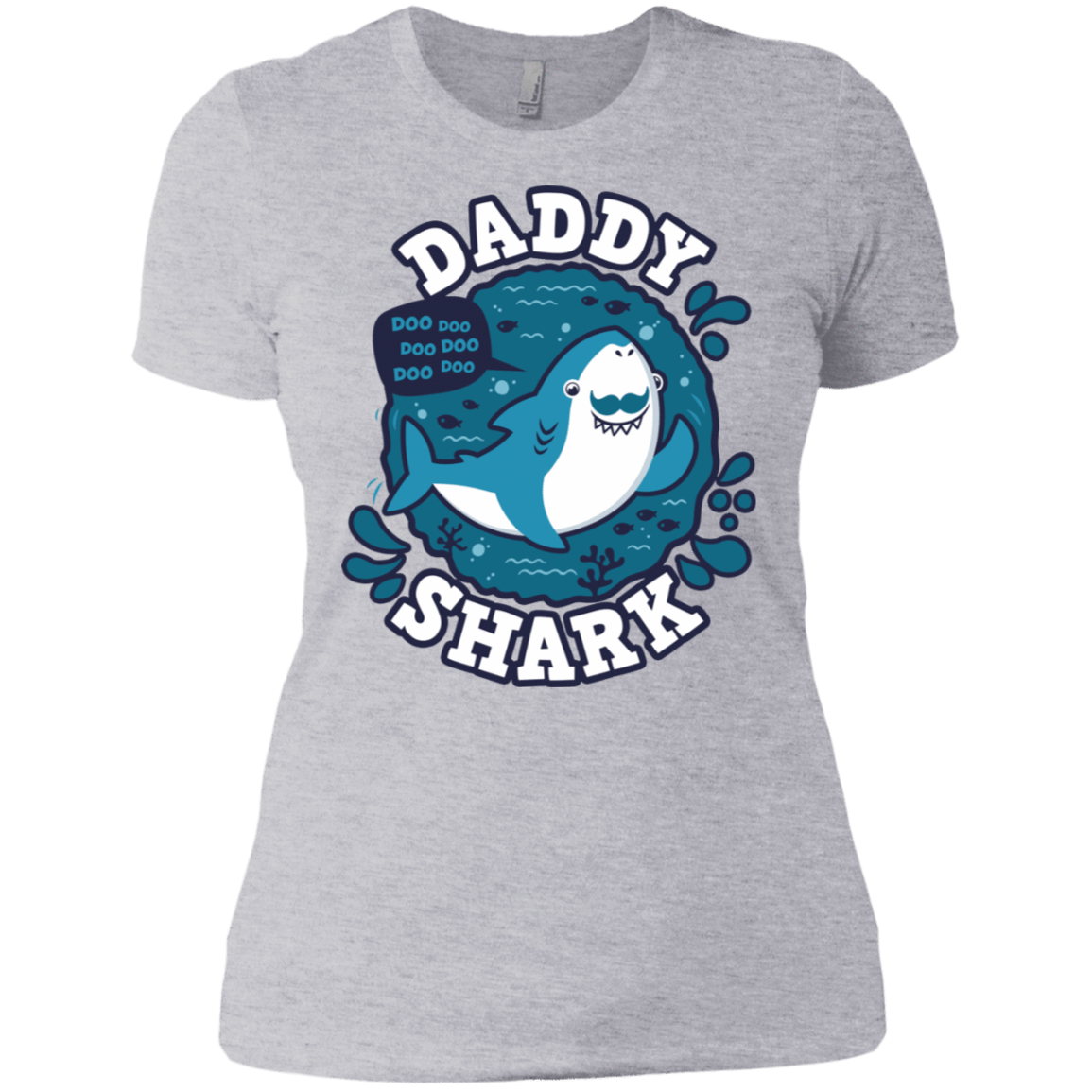 T-Shirts Heather Grey / X-Small Shark Family trazo - Daddy Women's Premium T-Shirt