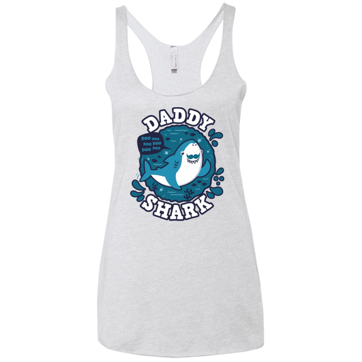 T-Shirts Heather White / X-Small Shark Family trazo - Daddy Women's Triblend Racerback Tank