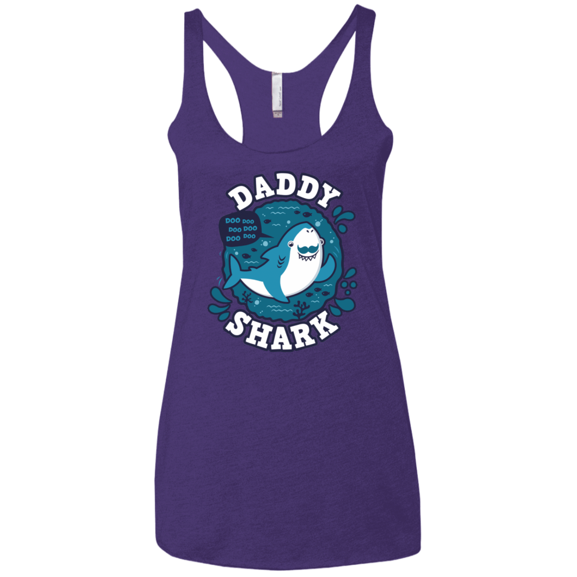 T-Shirts Purple Rush / X-Small Shark Family trazo - Daddy Women's Triblend Racerback Tank