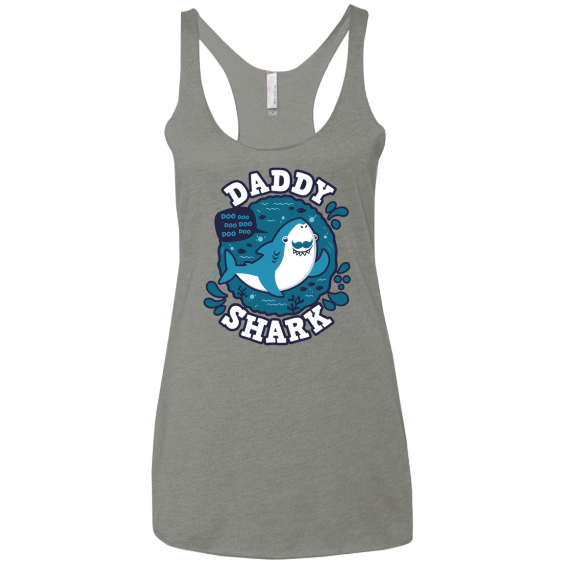 T-Shirts Venetian Grey / X-Small Shark Family trazo - Daddy Women's Triblend Racerback Tank