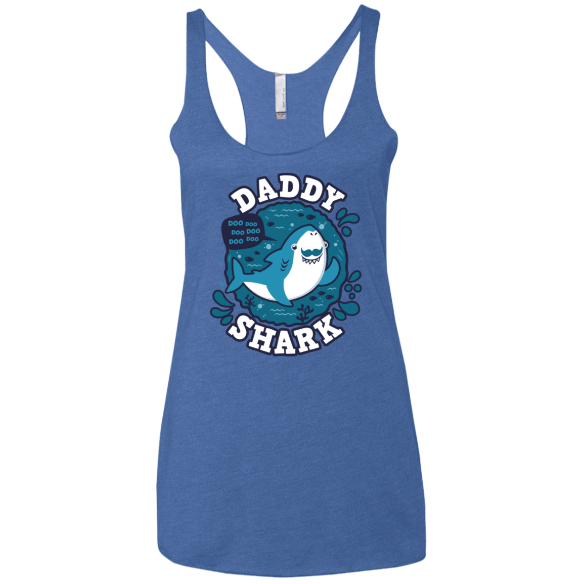 T-Shirts Vintage Royal / X-Small Shark Family trazo - Daddy Women's Triblend Racerback Tank