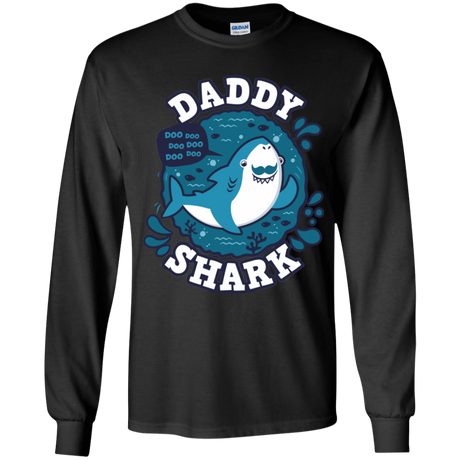 T-Shirts Black / YS Shark Family trazo - Daddy Youth Long Sleeve T-Shirt