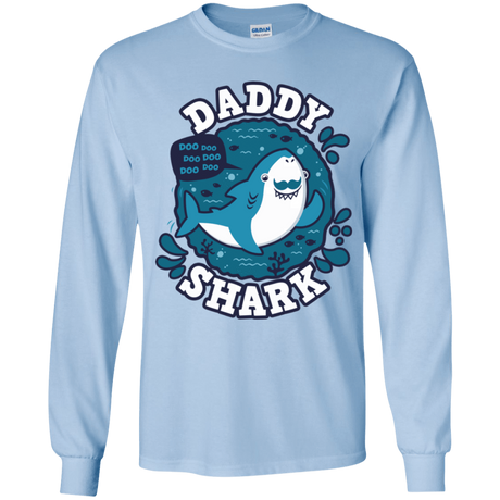 T-Shirts Light Blue / YS Shark Family trazo - Daddy Youth Long Sleeve T-Shirt