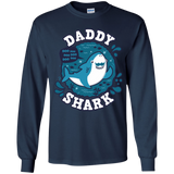 T-Shirts Navy / YS Shark Family trazo - Daddy Youth Long Sleeve T-Shirt