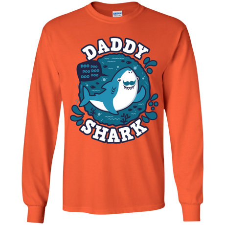 T-Shirts Orange / YS Shark Family trazo - Daddy Youth Long Sleeve T-Shirt
