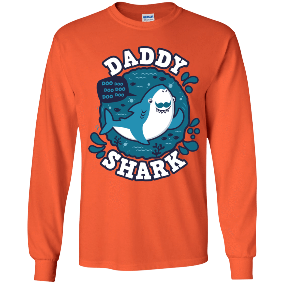 T-Shirts Orange / YS Shark Family trazo - Daddy Youth Long Sleeve T-Shirt