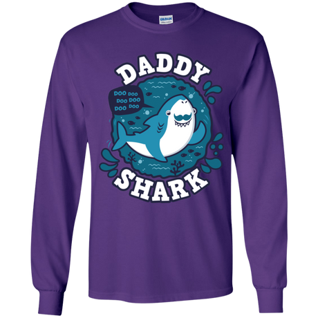 T-Shirts Purple / YS Shark Family trazo - Daddy Youth Long Sleeve T-Shirt