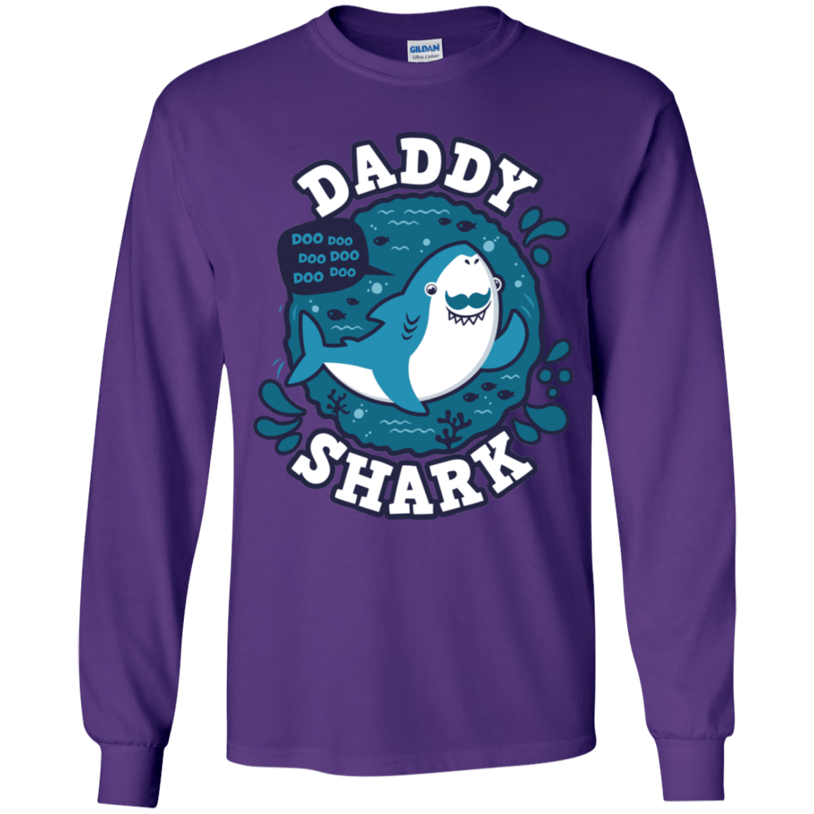T-Shirts Purple / YS Shark Family trazo - Daddy Youth Long Sleeve T-Shirt