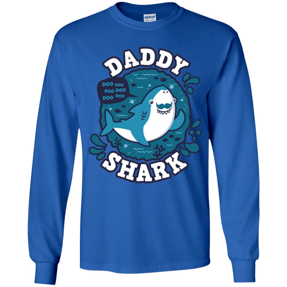 T-Shirts Royal / YS Shark Family trazo - Daddy Youth Long Sleeve T-Shirt